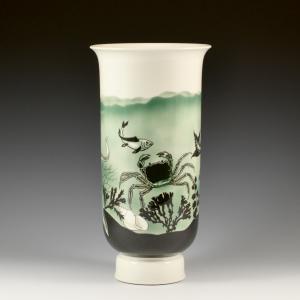 Vaso con veliero e fondale marino - Maurice Daurat (modello) e Ronald Planchenault (decoro), Manufacture Nationale de Sèvres, 1937